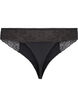 Microfibre G-string met kant, Black, Packshot image number 1