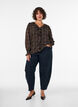 Blouse met ruit en ruches details, Groen, Model image number 1