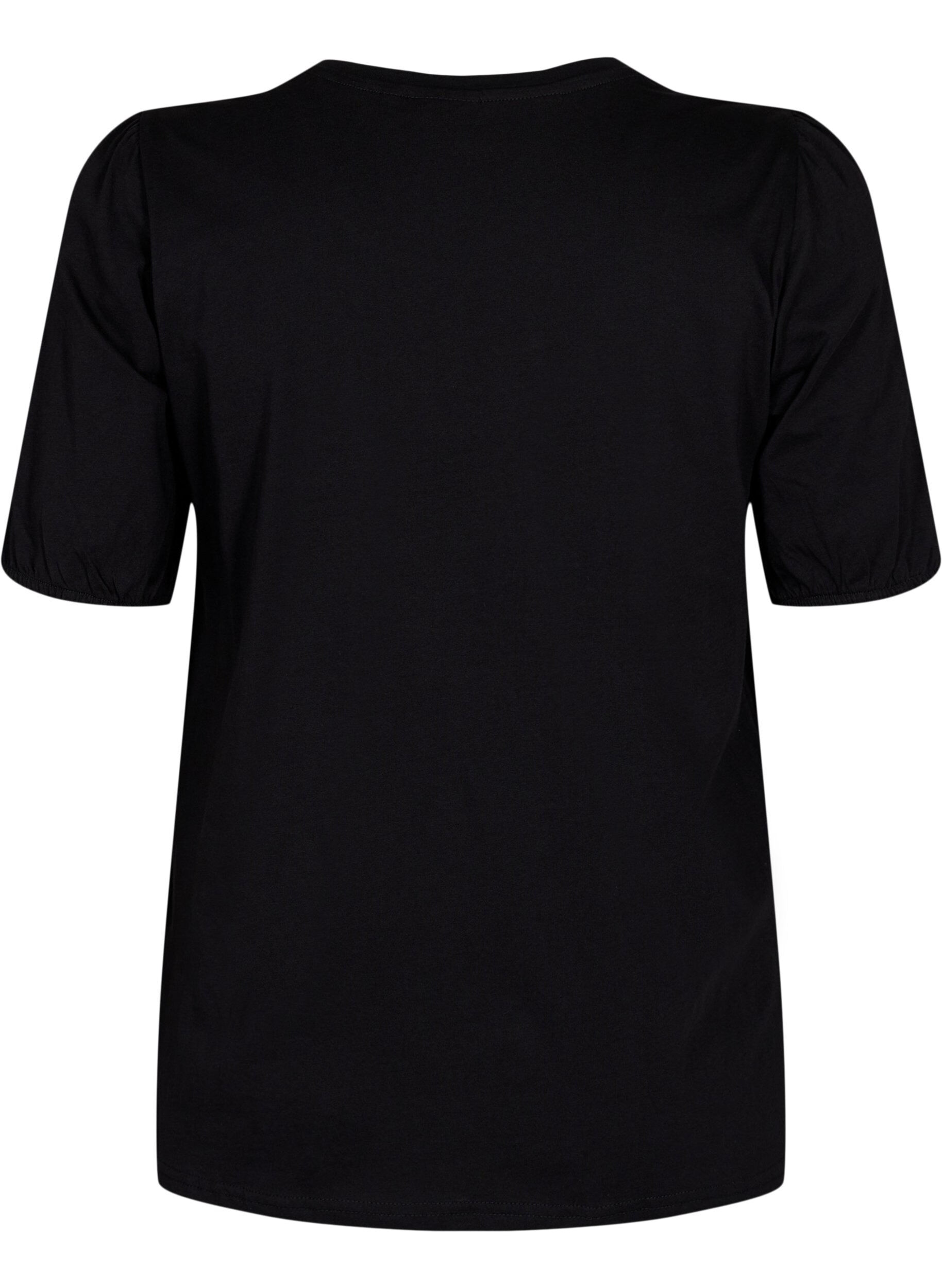 ZizziKatoenen t-shirt met 2/4 mouwen, Black, Packshot image number 1