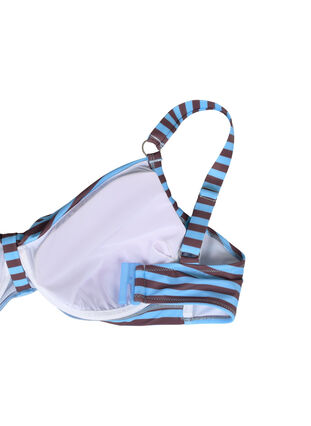 Soutien-gorge de bikini imprimé à armatures, BlueBrown Stripe AOP, Packshot image number 3