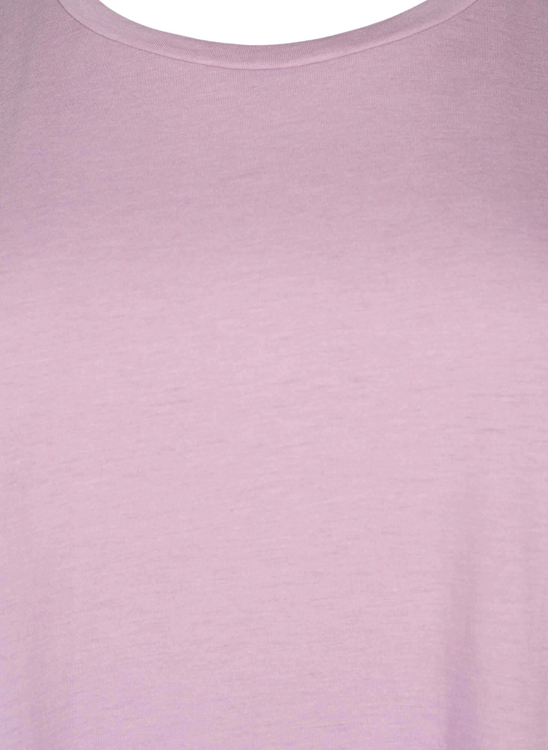 ZizziT-shirt met korte mouwen van katoenmix, Paars, Packshot image number 2