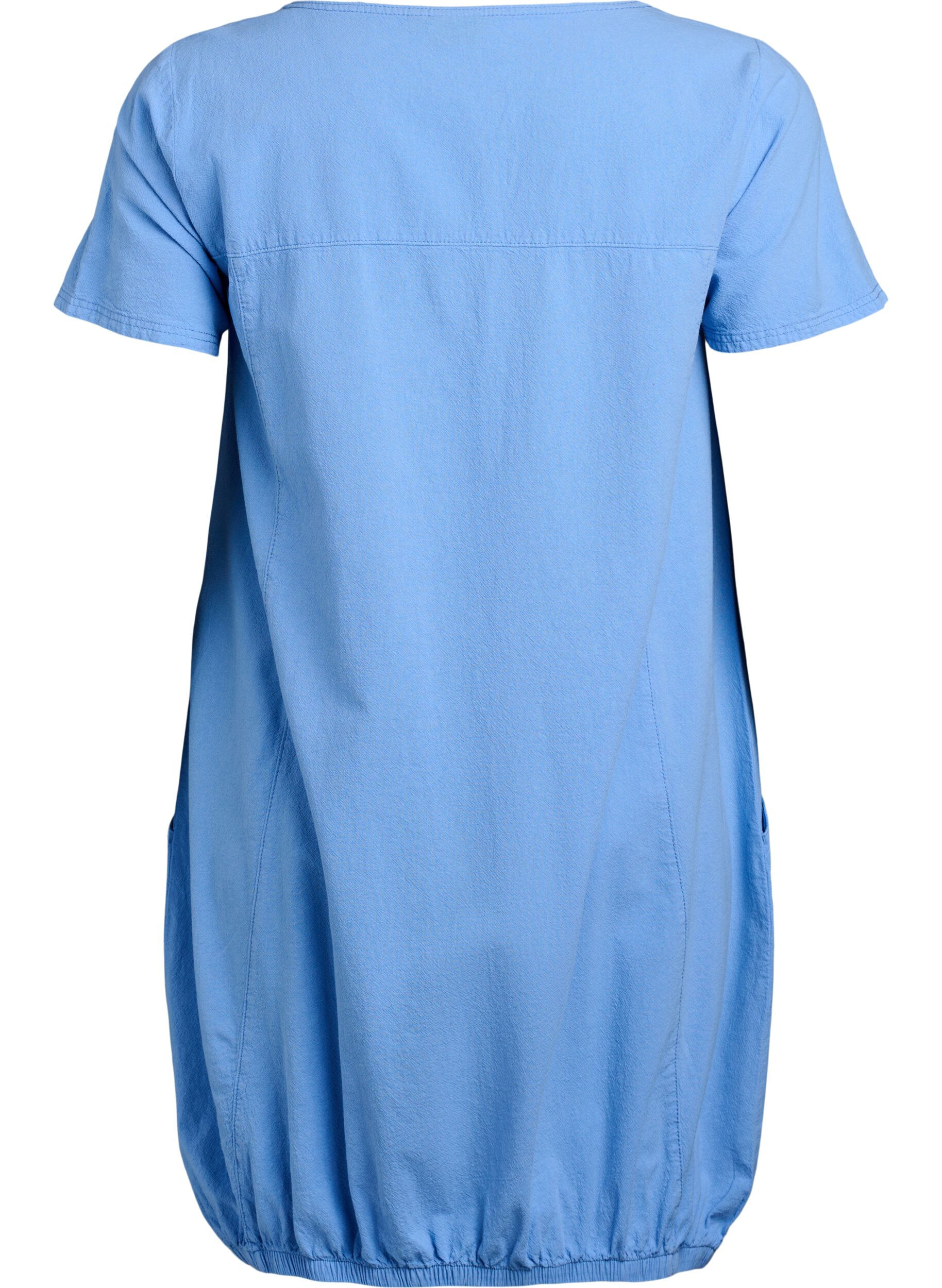 ZizziRobe en coton &agrave; manches courtes, Bleu Clair, Packshot image number 1