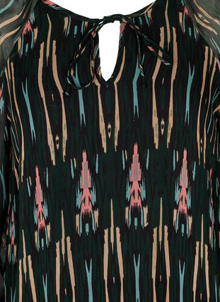 Robe en viscose imprimée avec nœud, Green Comb AOP, Packshot image number 2