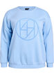 Sweatshirt met badstof logo, Blauw, Packshot image number 0