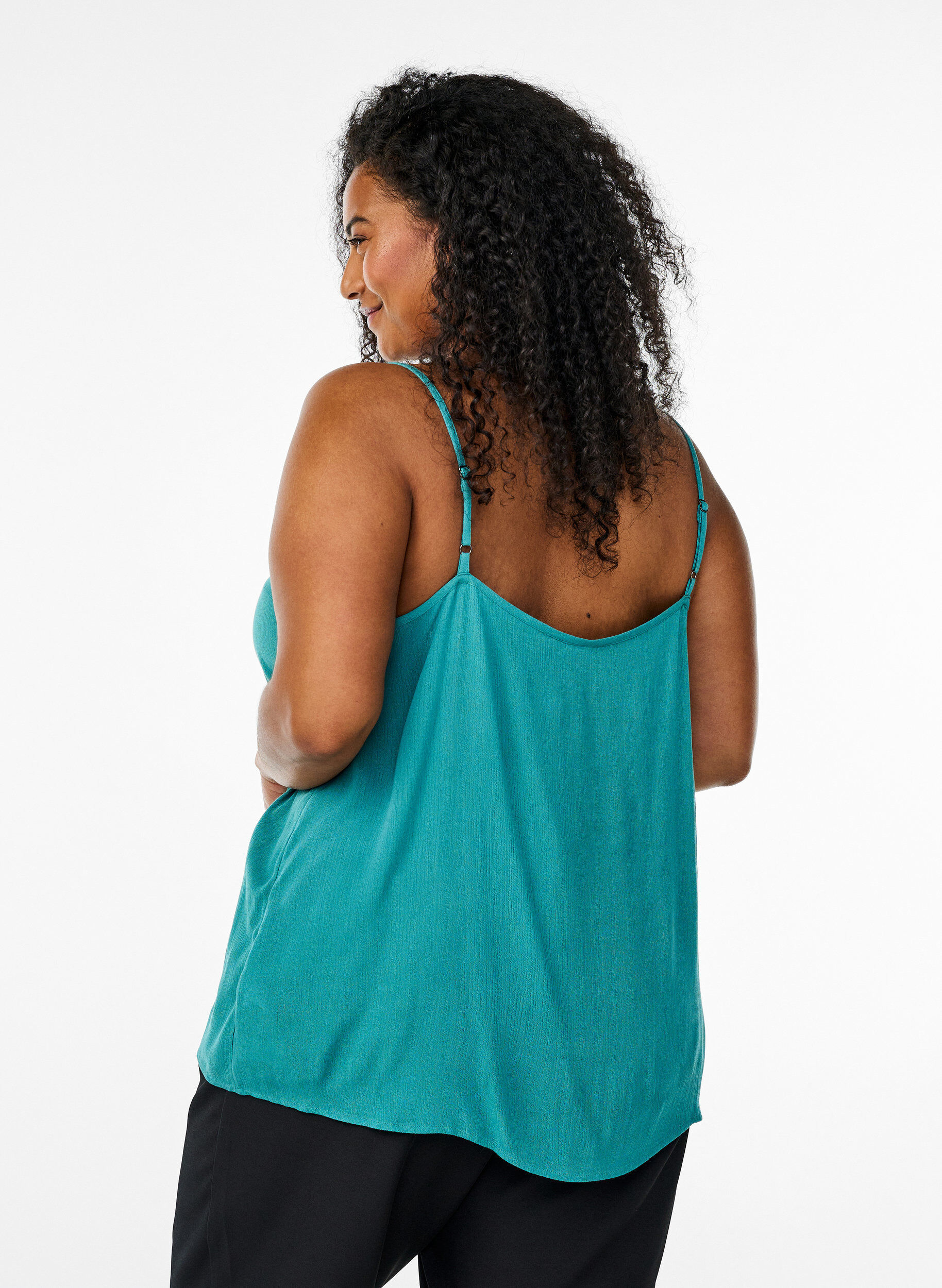 ZizziTop &agrave; bretelles en viscose, Bleu, Model image number 2