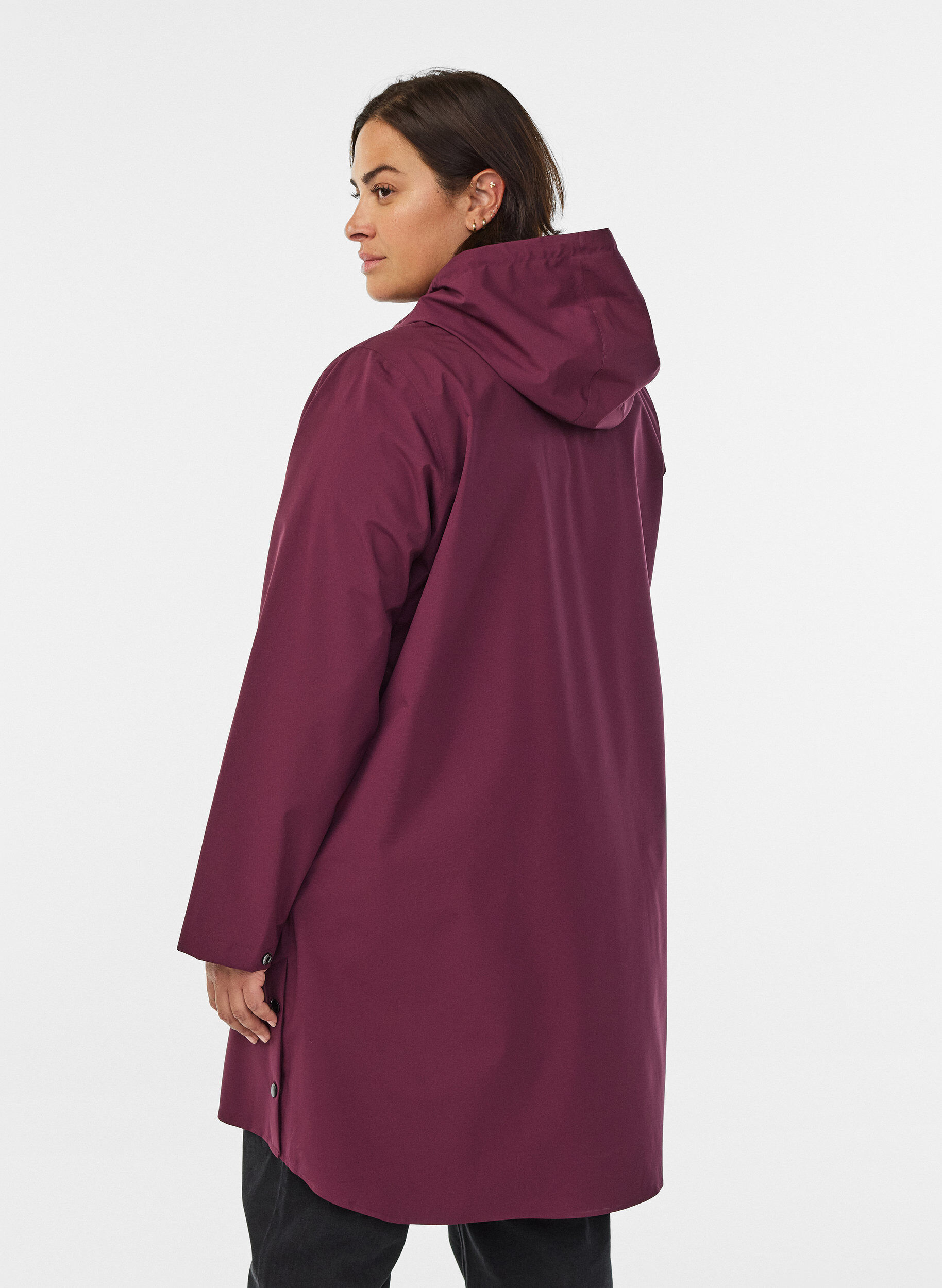 ZizziVeste de pluie avec poches et capuche, Bordeaux fonc&eacute;, Model image number 2