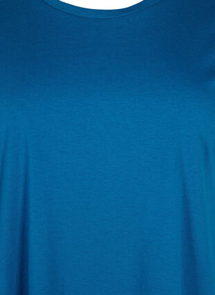 T-shirt met korte mouwen van katoenmix, Petrol Blue, Packshot image number 2