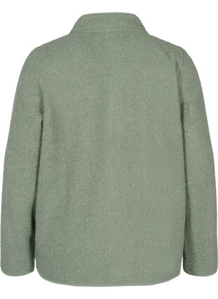 Veste en peluche courte avec poches, Agave Green, Packshot image number 1