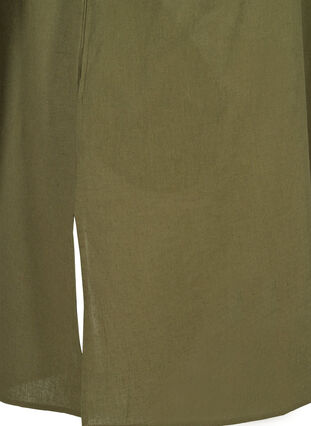 Robe à manches courtes en coton mélangé avec du lin, Ivy Green, Packshot image number 3
