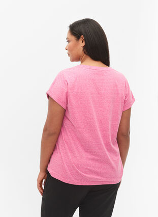 T-shirt mélangé à manches courtes, Beetroot Purple Mél, Model image number 1