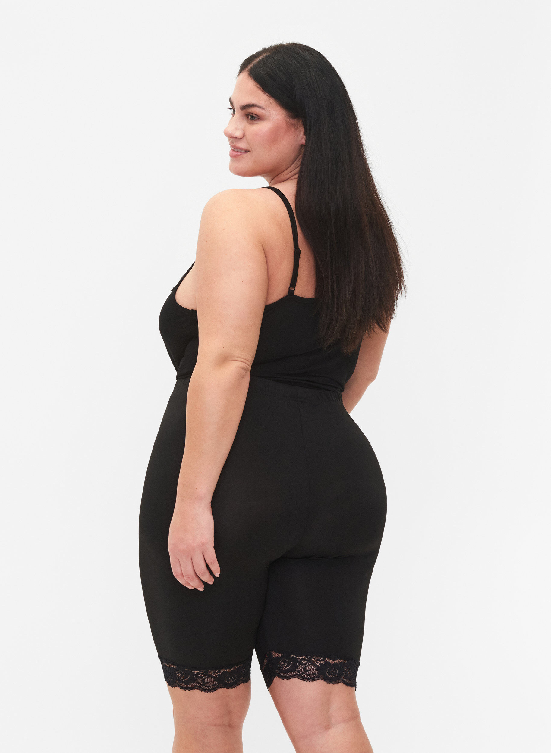 Zizzi Lot de 2 cyclistes avec bordure en dentelle, Black / Black, Model image number 1