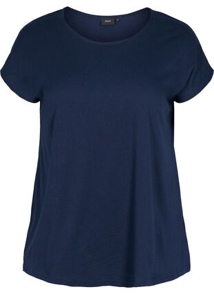 T-shirt en mélange coton, Navy Blazer, Packshot image number 0