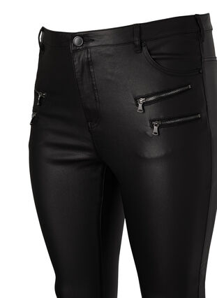 Gecoate Amy jeans met ritsdetail, Black, Packshot image number 3