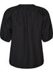 Overhemdblouse met knoopsluiting en strikceintuur, Zwart, Packshot image number 1