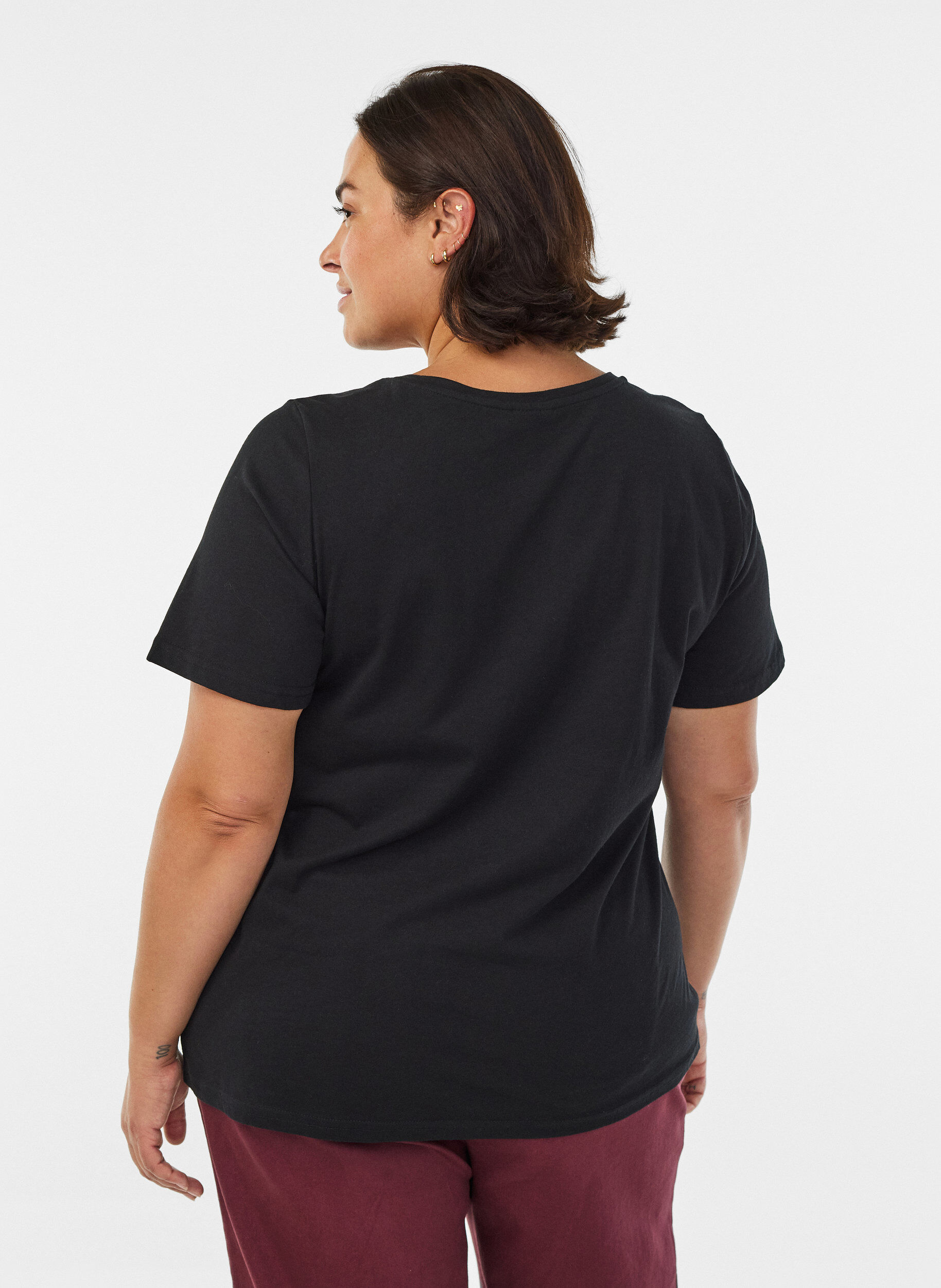 ZizziT-shirt met print, Zwart, Model image number 2