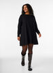 Robes tricot&eacute;es en m&eacute;lange coton-viscose, Noir, Model image number 1