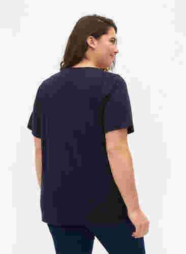 FLASH - T-shirts 2-pack à col en V, Navy Blazer/Black, Model image number 1