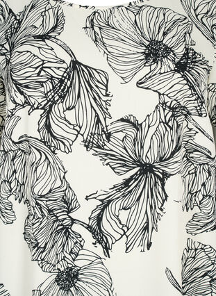 Robe à manches courtes avec imprimé, White Line Flower, Packshot image number 2