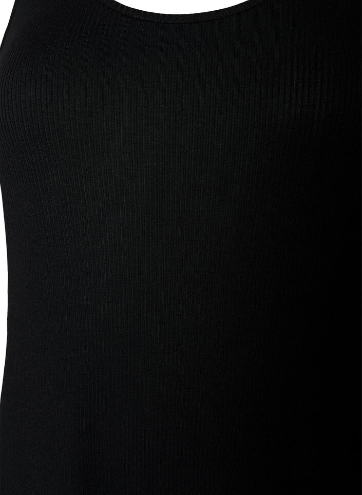 Mouwloze ribjurk van viscose, Zwart, Packshot image number 2