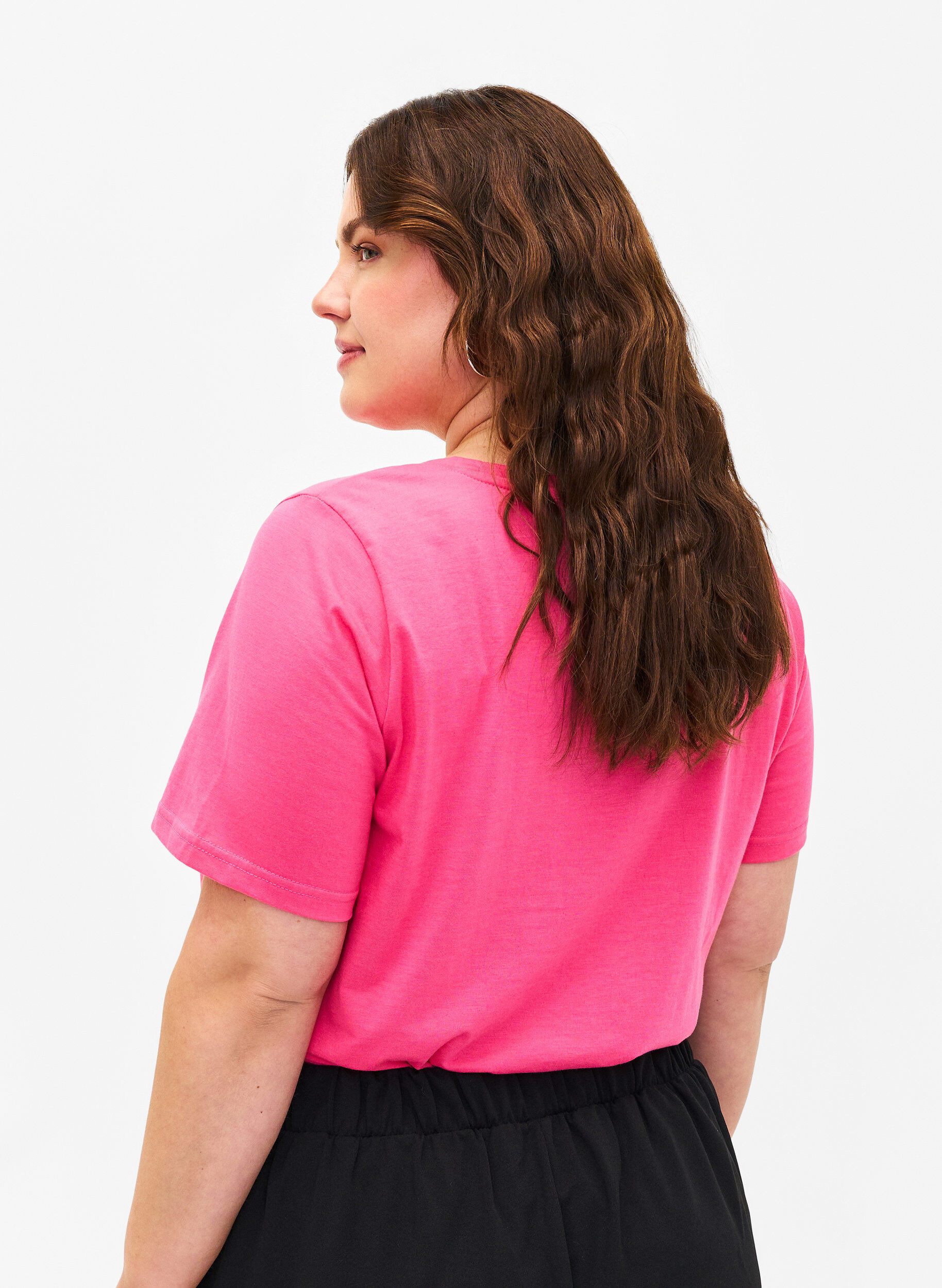 ZizziFLASH - T-shirt met ronde hals, Hot Pink, Model image number 1