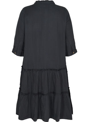 Lyocell jurk met knopen, Black, Packshot image number 1
