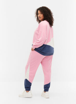 Sweatshirt avec couleurs vives, C. Pink C. Blocking, Model image number 1