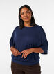 Jersey blouse met halflange ballonmouwen, Blauw, Model image number 0