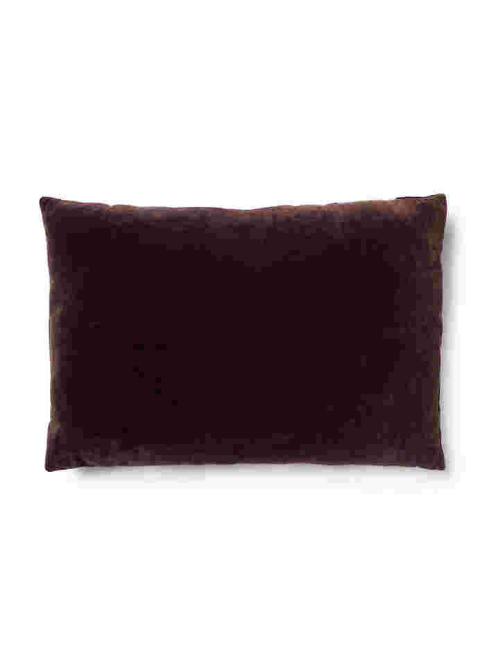 Taie d'oreiller rayée en velours, Seal Brown Comb, Packshot image number 1