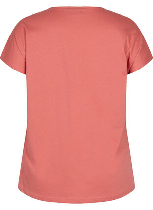 T-shirt en coton avec détails imprimés, Faded RoseMel feath, Packshot image number 1