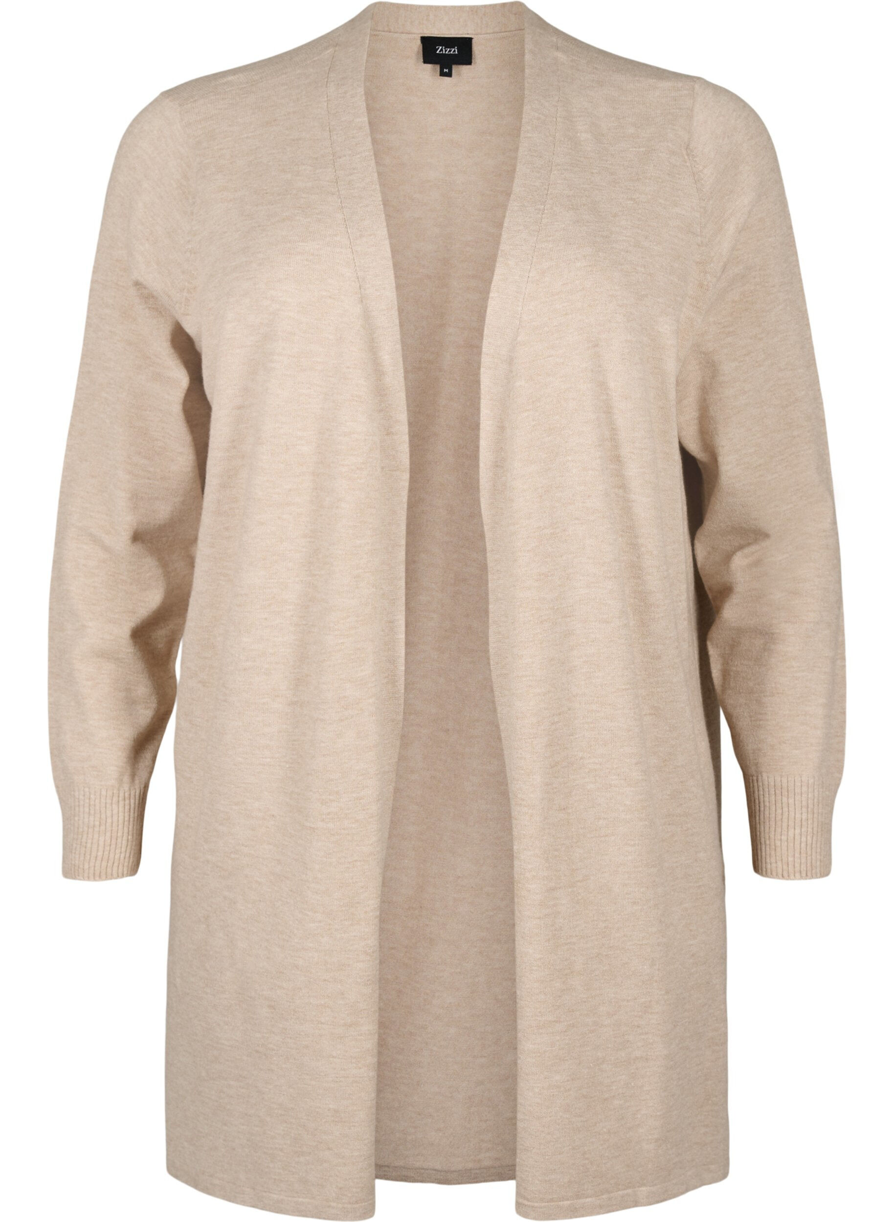 Zizzi Cardigan en maille avec fente, Simply Taupe Mel., Packshot image number 0