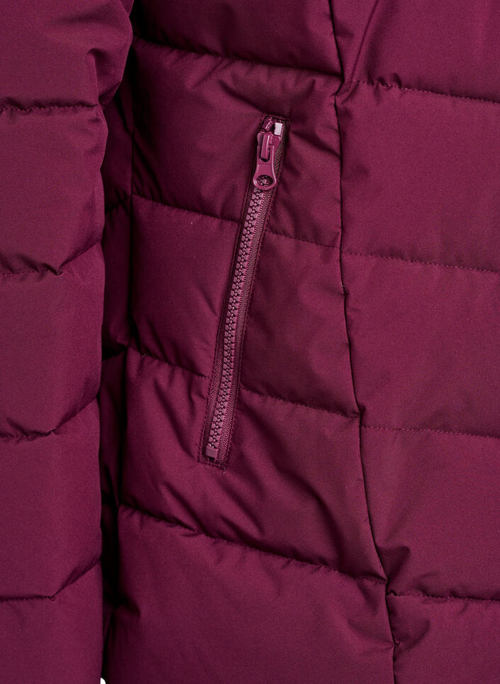 Veste courte &agrave; capuche, Bordeaux fonc&eacute;, Packshot image number 3