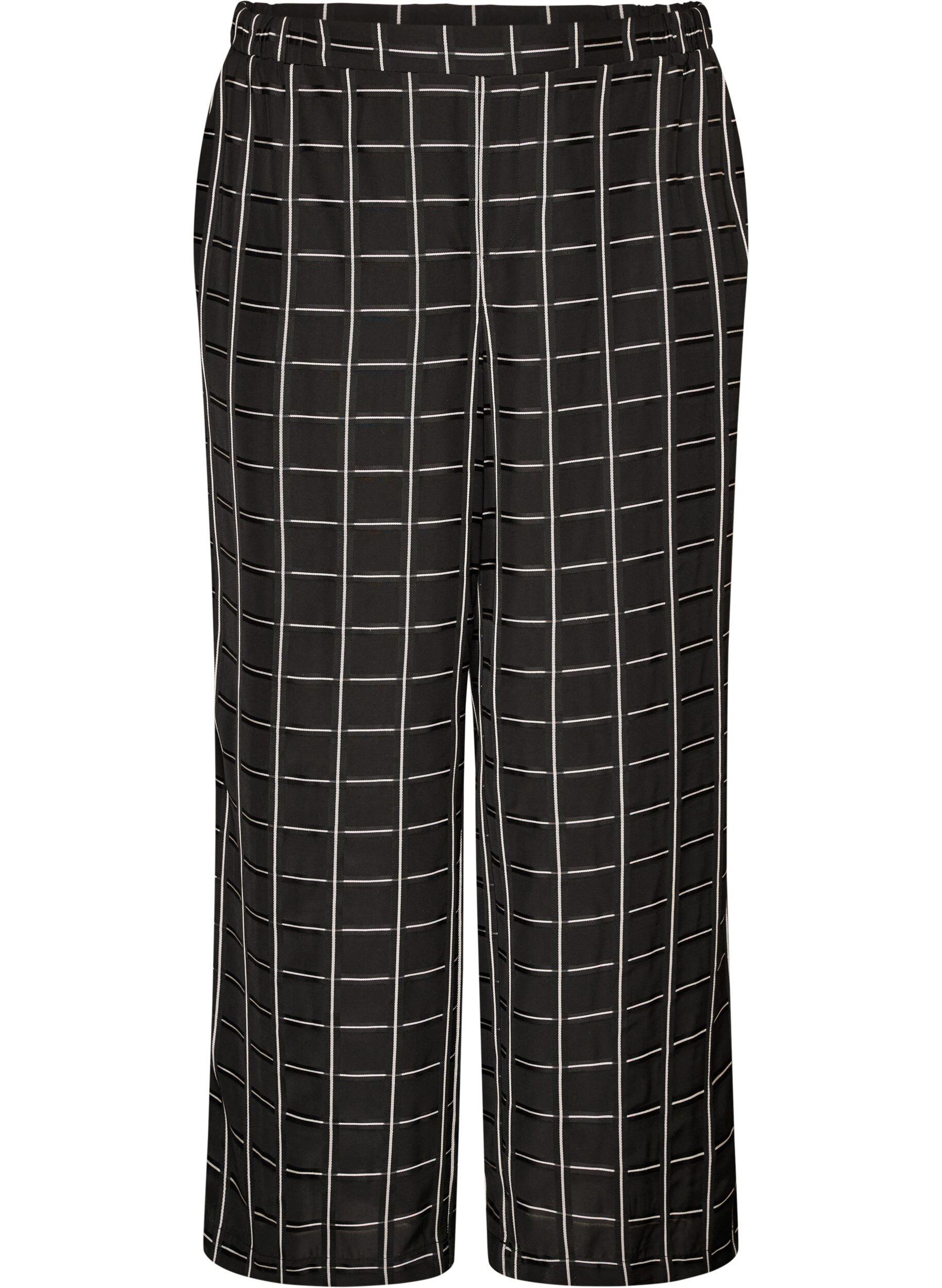 Geruite broek met wijde pijpen