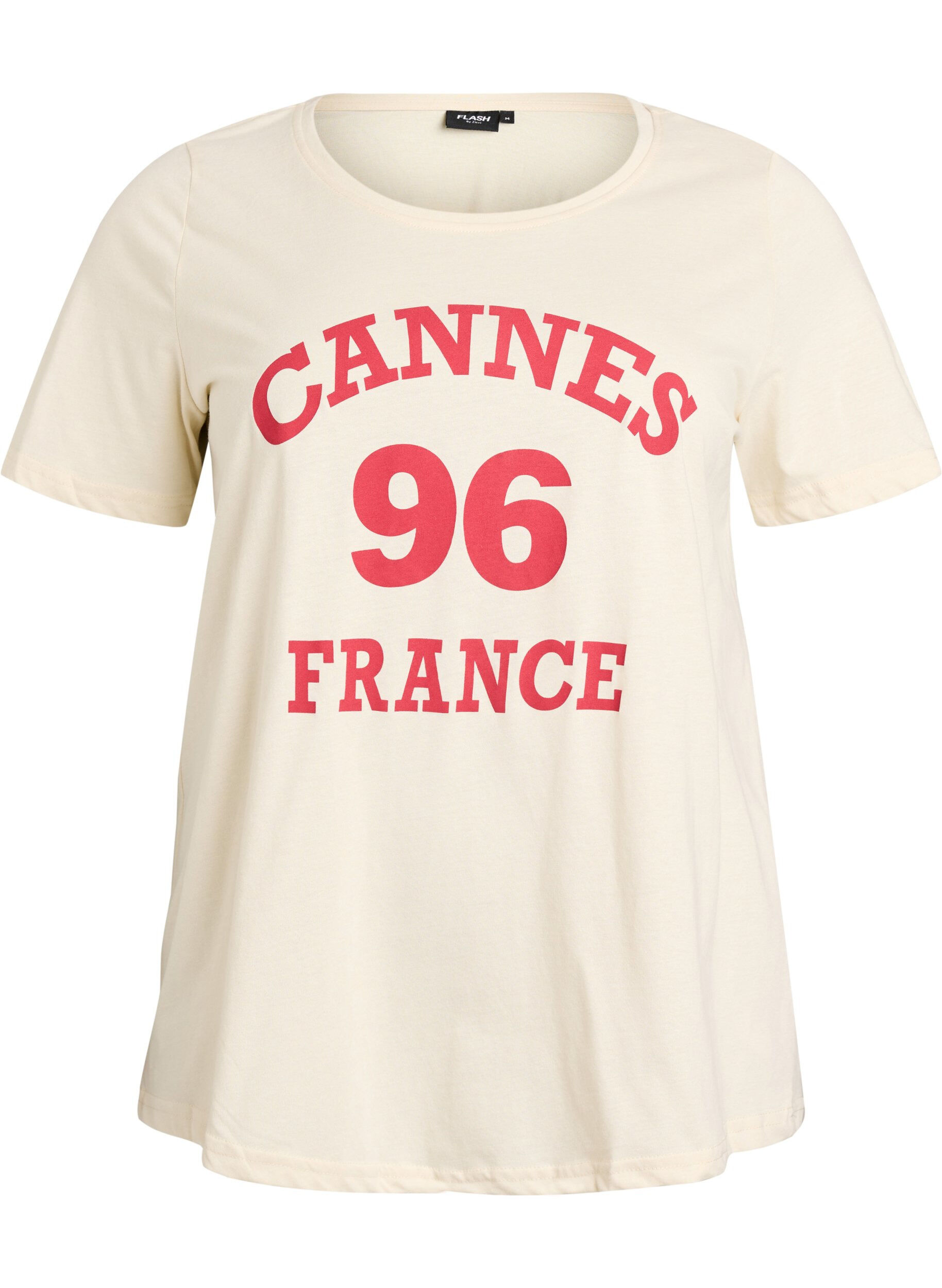 ZizziT-shirt met print, Vanille, Packshot image number 0