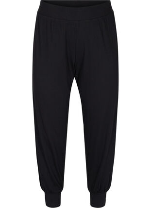 Pantalon ample en qualité côtelée, Black, Packshot image number 0