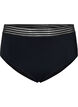Bikinibroekje met hoge taille en mesh, Black, Packshot image number 0