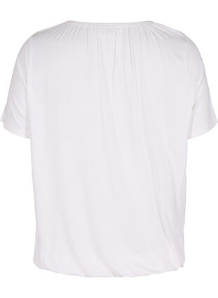 T-shirt à manches courtes en viscose avec élastique, Bright White, Packshot image number 1