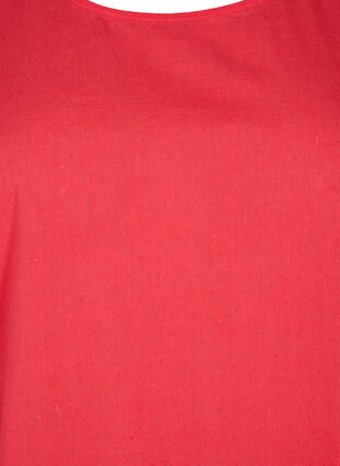 Blouse à manches courtes en coton mélangé avec du lin, Hibiscus, Packshot image number 2