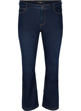 Ellen jeans met hoge taille en bootcut, Dark blue denim, Packshot image number 0