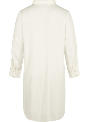 lange blouse in viscose met knoopsluiting, Snow White, Packshot image number 1