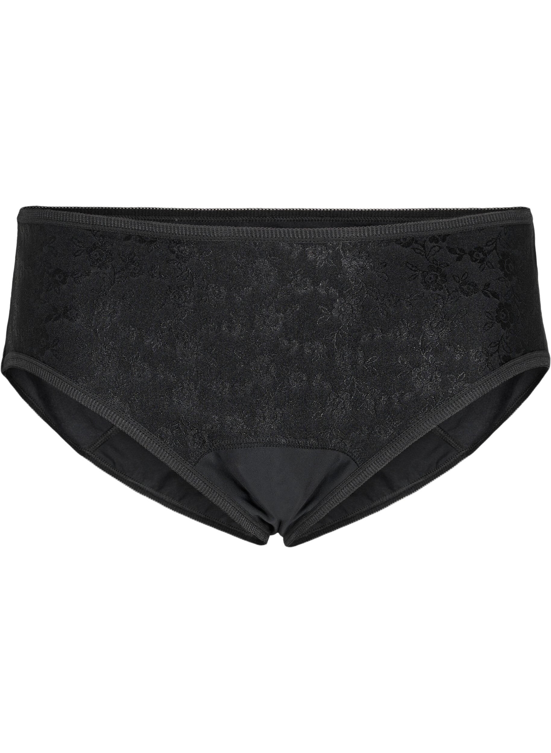 Zizzi Culottes menstruelles avec dentelle, Black/lace, Packshot image number 0