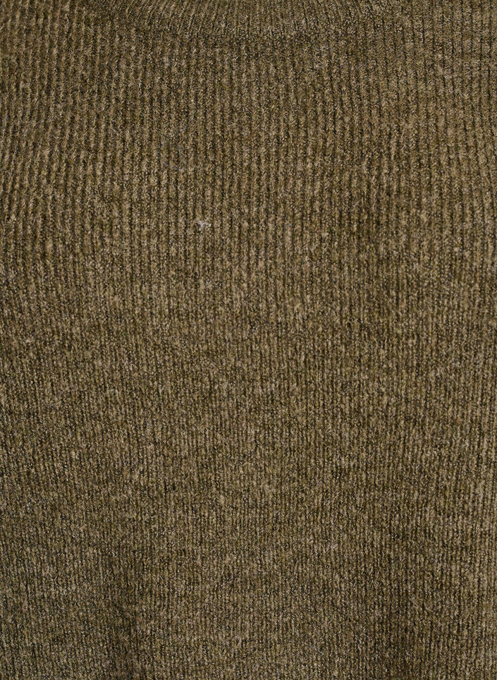 Gem&ecirc;leerde gebreide blouse met ronde hals, Groen, Packshot image number 2