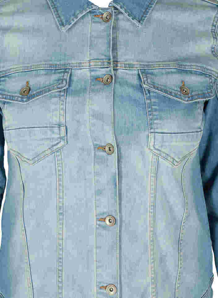 Veste en jean légère avec poches au niveau de la poitrine, Light blue denim, Packshot image number 2