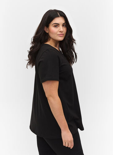T-shirt à manches courtes avec imprimé, Black w. star copper, Model image number 1