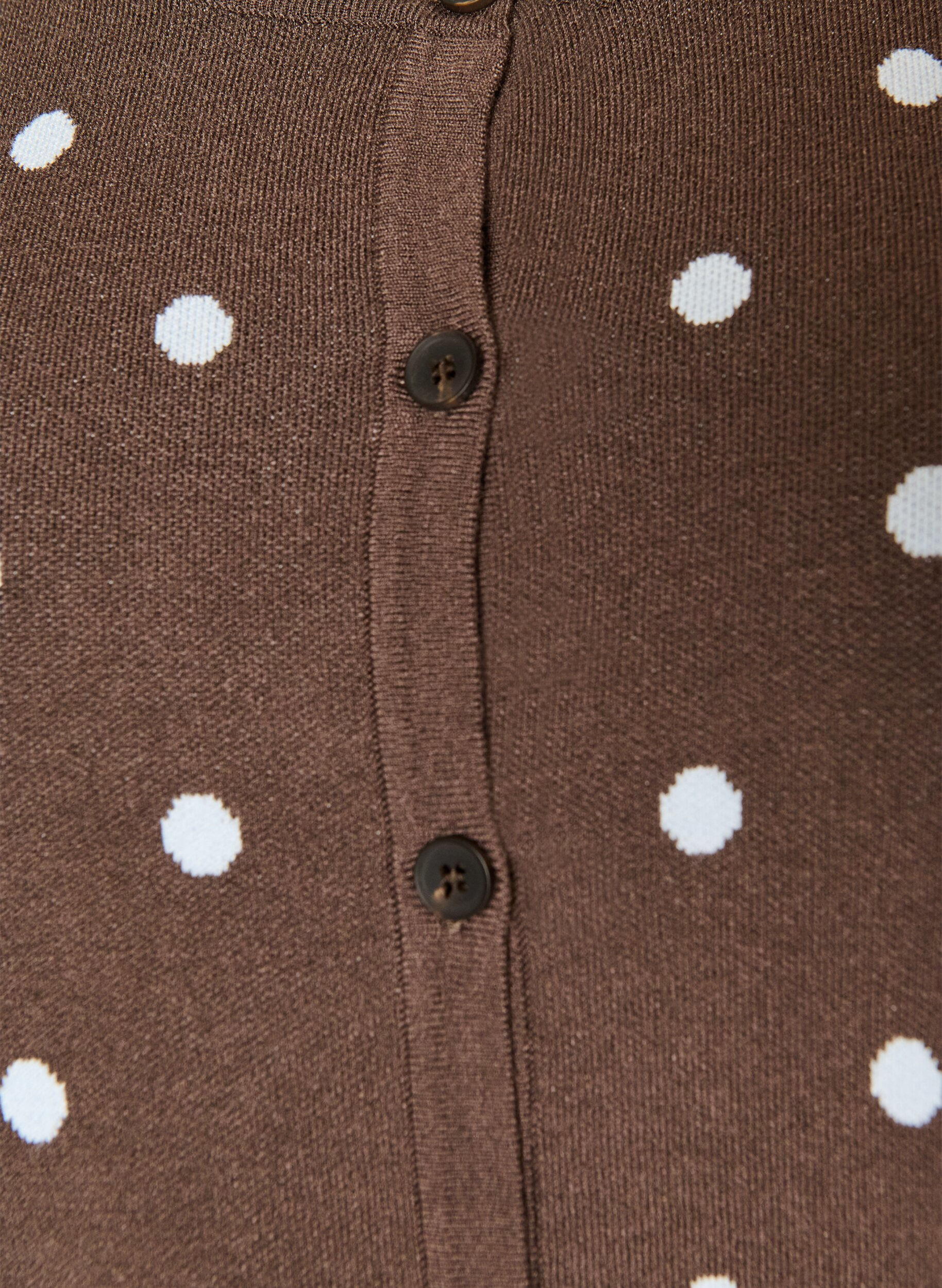 ZizziCardigan &agrave; pois et fermeture boutonn&eacute;e, Marron, Packshot image number 2