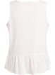 Mouwloze blouse met textuur en een striksluiting, Vanille, Packshot image number 1