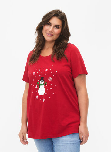T-shirt de Noël à paillettes, Tango R. W. Snowman, Model image number 0