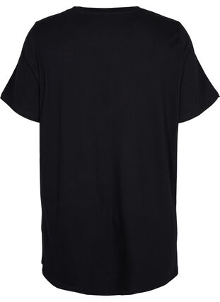 T-shirt de pyjama oversize en coton biologique, Black w. 93, Packshot image number 1