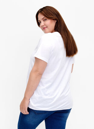 Katoenen T-shirt met print, B. White w. Believe, Model image number 1