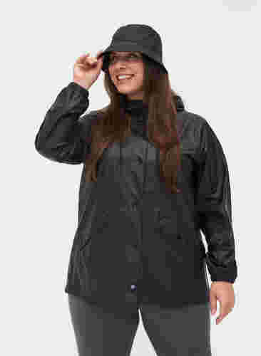 Chapeau de pluie de couleur unie, Black, Model image number 0