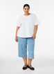 T-shirt coupe boxy en coton, Blanc, Model image number 1